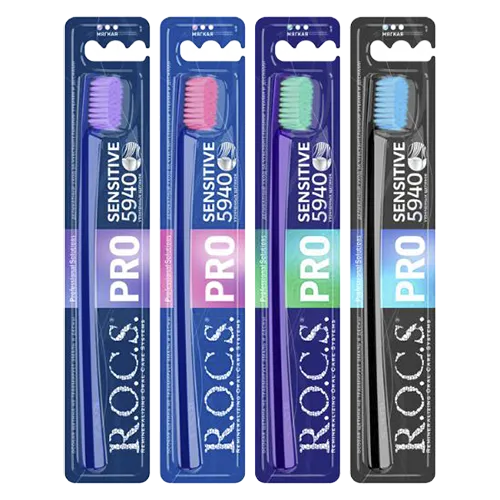 Зубная щетка R.O.C.S. Pro Sensitive для чувствительных десен мягкая, Россия
