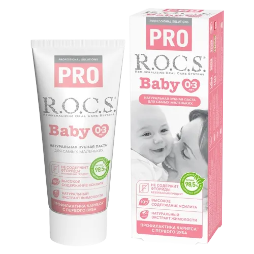 Паста зубная детская Rocs pro baby минерал защита и нежный уход, 45 г, Россия
